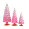 Cody Foster 11.75 In Pink Glitter Gradient Trees Valentine Decorative Tree Set , Valentines Set/3 Village Decor Holiday Decorate Mantle Christmas